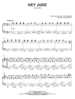 page one of Hey Jude (Piano Duet)
