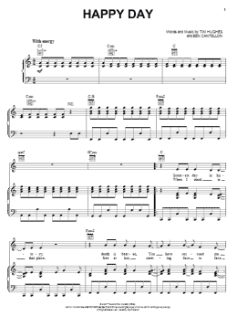 page one of Happy Day (Piano, Vocal & Guitar Chords (Right-Hand Melody))