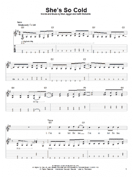 page one of She's So Cold (Guitar Tab (Single Guitar))