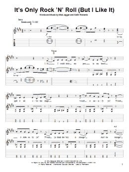 page one of It's Only Rock 'N' Roll (But I Like It) (Guitar Tab (Single Guitar))