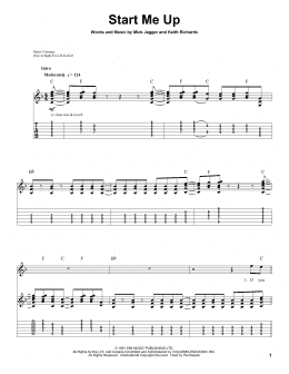 page one of Start Me Up (Guitar Tab (Single Guitar))