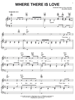 page one of Where There Is Love (Piano, Vocal & Guitar Chords (Right-Hand Melody))