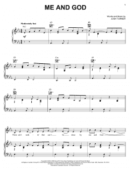 page one of Me And God (Piano, Vocal & Guitar Chords (Right-Hand Melody))
