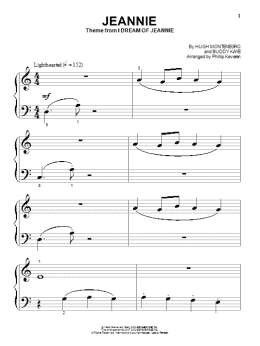 page one of Jeannie (arr. Phillip Keveren) (Beginning Piano Solo)