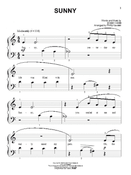 page one of Sunny (arr. Phillip Keveren) (Beginning Piano Solo)