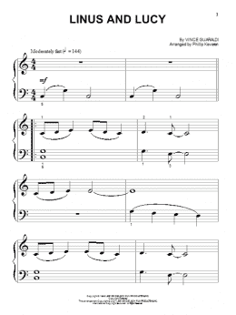 page one of Linus And Lucy (arr. Phillip Keveren) (Beginning Piano Solo)