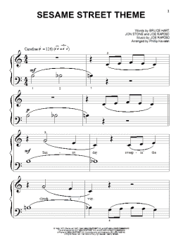 page one of Sesame Street Theme (arr. Phillip Keveren) (Big Note Piano)