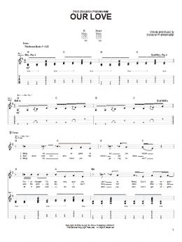 page one of Our Love (Guitar Tab)