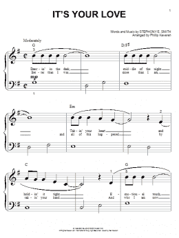 page one of It's Your Love (arr. Phillip Keveren) (Big Note Piano)