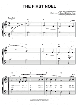 page one of The First Noel (arr. Phillip Keveren) (Big Note Piano)