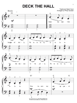 page one of Deck The Hall (arr. Phillip Keveren) (Big Note Piano)