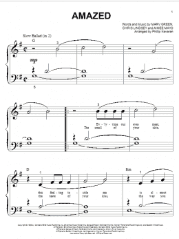 page one of Amazed (arr. Phillip Keveren) (Big Note Piano)