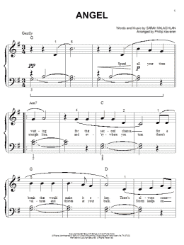 page one of Angel (arr. Phillip Keveren) (Big Note Piano)