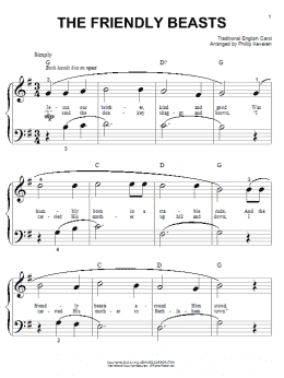 page one of The Friendly Beasts (arr. Phillip Keveren) (Big Note Piano)