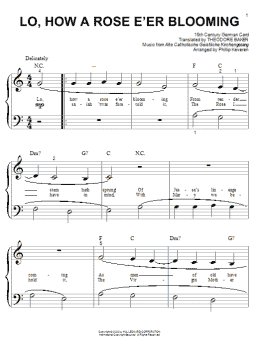 page one of Lo, How A Rose E'er Blooming (arr. Phillip Keveren) (Big Note Piano)
