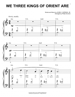 page one of We Three Kings Of Orient Are (arr. Phillip Keveren) (Big Note Piano)