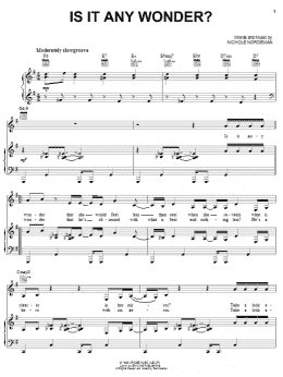 page one of Is It Any Wonder? (Piano, Vocal & Guitar Chords (Right-Hand Melody))