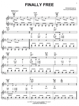 page one of Finally Free (Piano, Vocal & Guitar Chords (Right-Hand Melody))