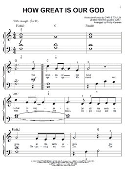 page one of How Great Is Our God (arr. Phillip Keveren) (Big Note Piano)