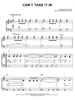 page one of Can't Take It In (Easy Piano)