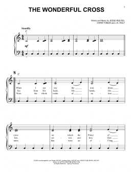 page one of The Wonderful Cross (Easy Piano)