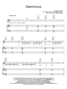 page one of Glamorous (Piano, Vocal & Guitar Chords (Right-Hand Melody))
