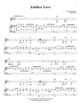 page one of Endless Love (Piano & Vocal)