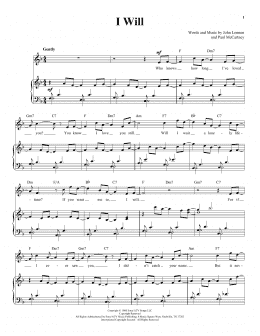 page one of I Will (Piano & Vocal)