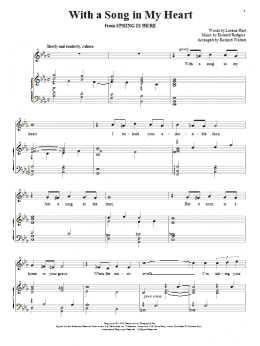 page one of With A Song In My Heart (Piano & Vocal)