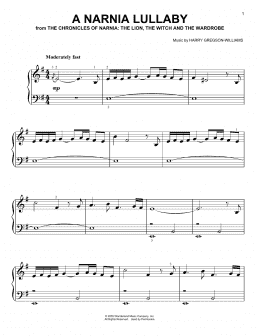 page one of A Narnia Lullaby (Easy Piano)