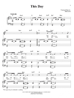 page one of This Day (Piano & Vocal)