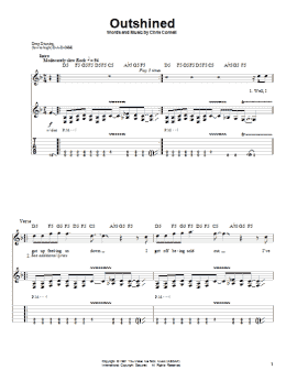 page one of Outshined (Guitar Tab (Single Guitar))