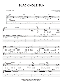 page one of Black Hole Sun (Easy Guitar Tab)