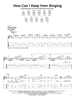 page one of How Can I Keep From Singing (Easy Guitar Tab)