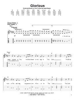 page one of Glorious (Easy Guitar Tab)