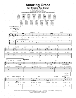 page one of Amazing Grace (My Chains Are Gone) (Easy Guitar Tab)