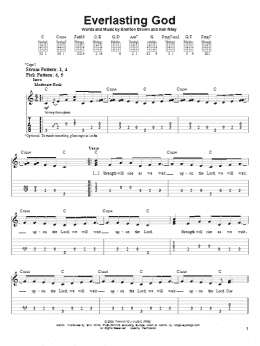 page one of Everlasting God (Easy Guitar Tab)