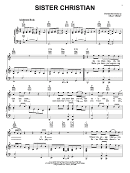 page one of Sister Christian (Piano, Vocal & Guitar Chords (Right-Hand Melody))
