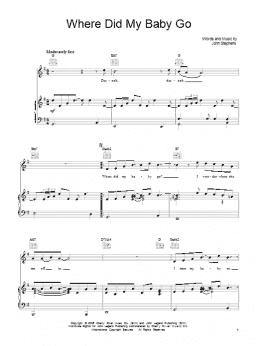 page one of Where Did My Baby Go (Piano, Vocal & Guitar Chords (Right-Hand Melody))