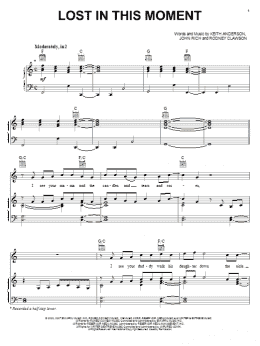 page one of Lost In This Moment (Piano, Vocal & Guitar Chords (Right-Hand Melody))