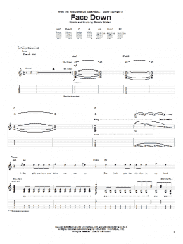 page one of Face Down (Guitar Tab)