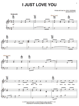 page one of I Just Love You (Piano, Vocal & Guitar Chords (Right-Hand Melody))