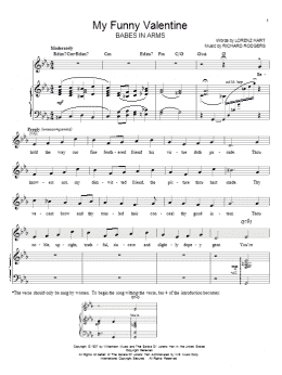 page one of My Funny Valentine (Piano & Vocal)