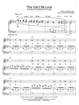 page one of This Can't Be Love (Piano & Vocal)