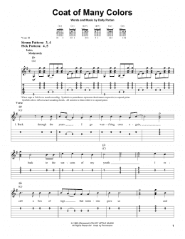 page one of Coat Of Many Colors (Easy Guitar Tab)