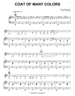 page one of Coat Of Many Colors (Piano, Vocal & Guitar Chords (Right-Hand Melody))