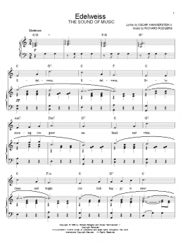 page one of Edelweiss (Piano & Vocal)