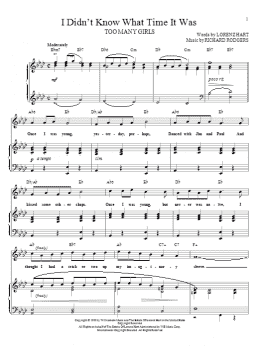 page one of I Didn't Know What Time It Was (Piano & Vocal)