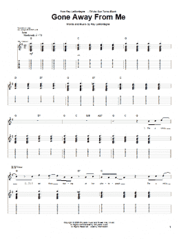 page one of Gone Away From Me (Guitar Tab)