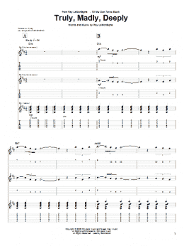 page one of Truly, Madly, Deeply (Guitar Tab)